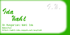 ida wahl business card